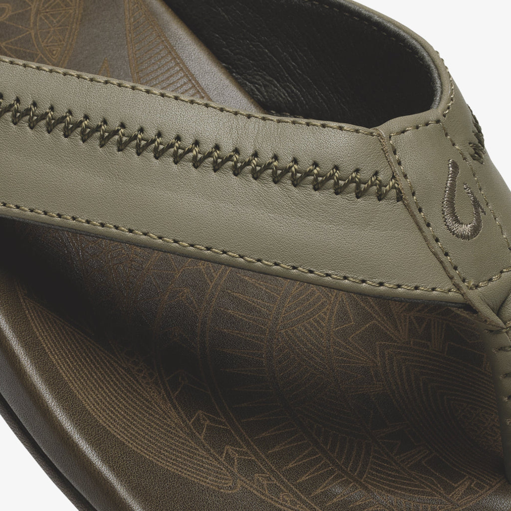 Hiapo Men's Leather Beach Sandals - Clay / Mustang