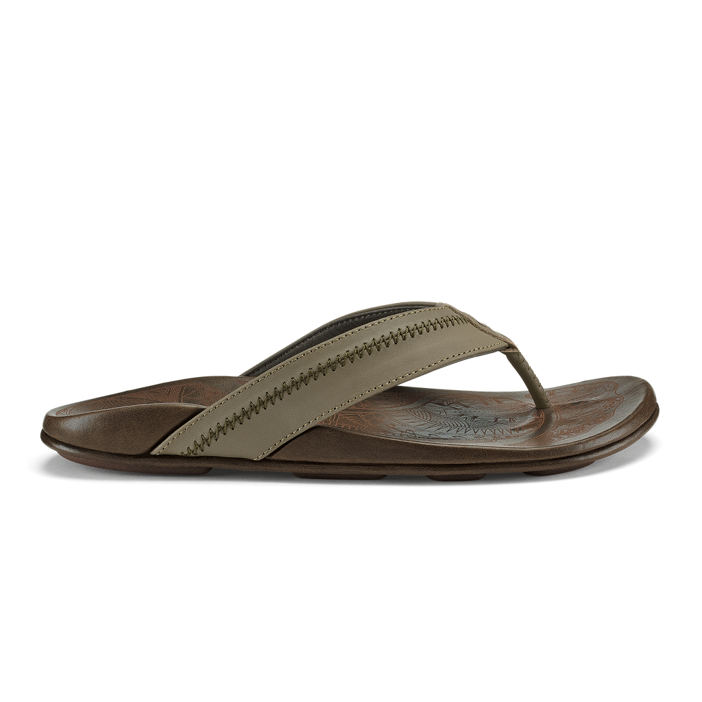 Hiapo Men's Leather Beach Sandals - Clay / Mustang