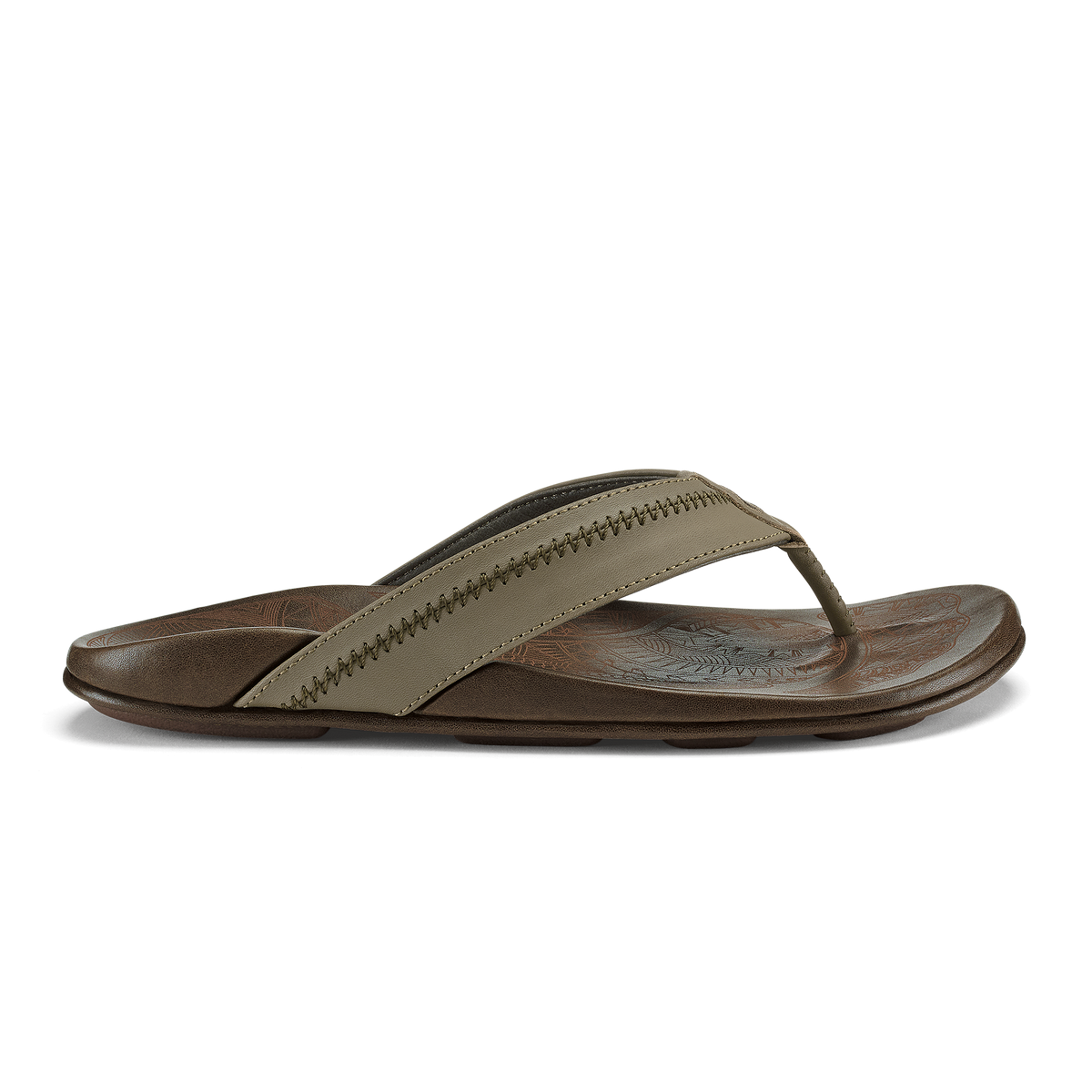 Hiapo Men's Leather Beach Sandals - Clay / Mustang
