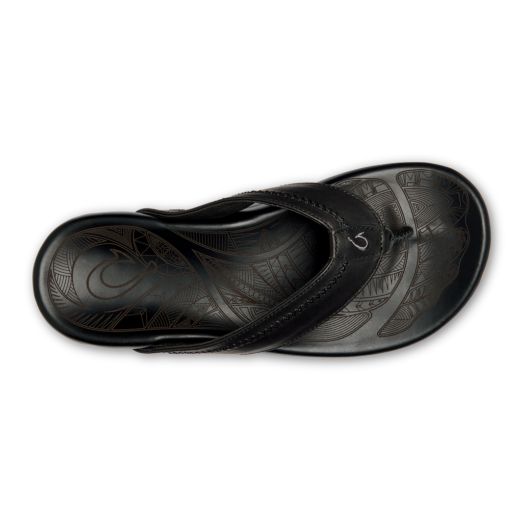 Hiapo Men's Leather Beach Sandals - Lava Rock