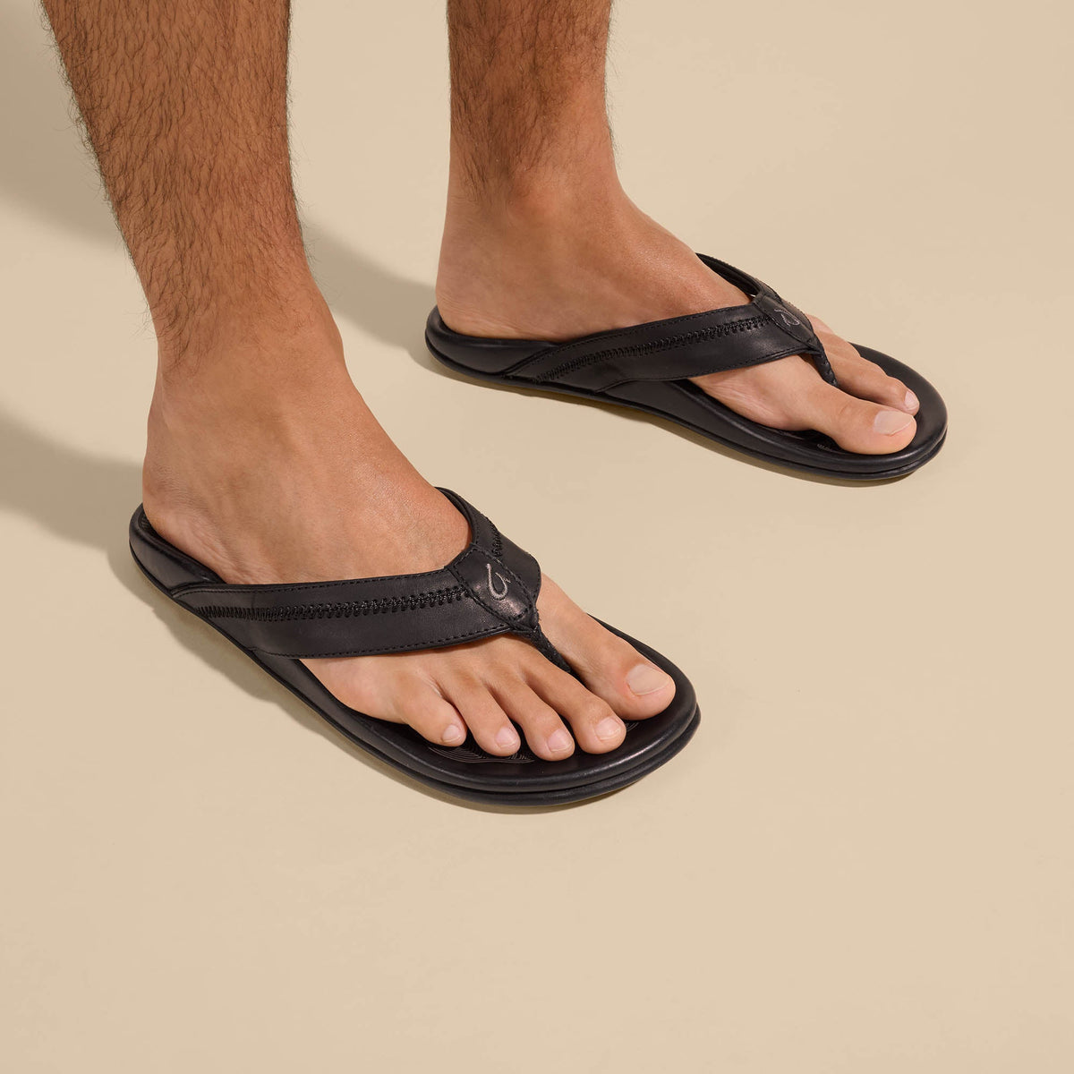 Hiapo Men's Leather Beach Sandals - Lava Rock