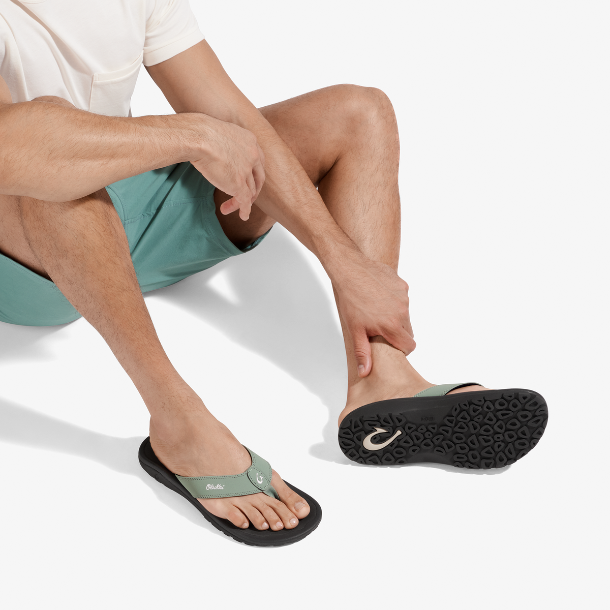 Ohana Men's Beach Sandals - Seagreen / Black