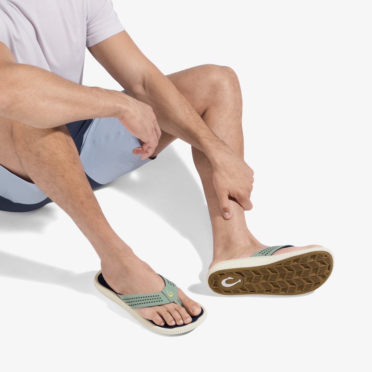 Ulele Men's Beach Sandals - Seagreen / Trench Blue