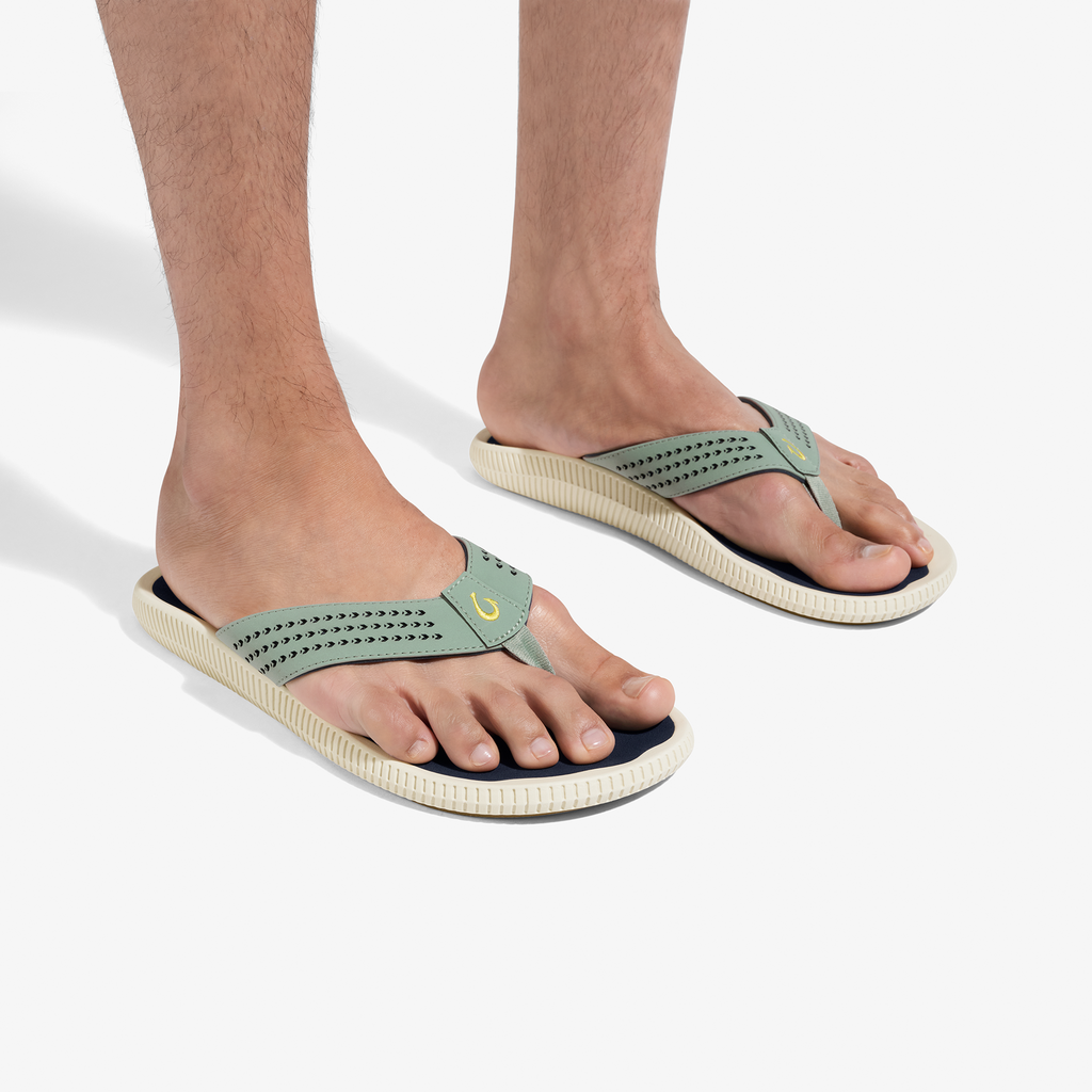 Ulele Men's Beach Sandals - Seagreen / Trench Blue