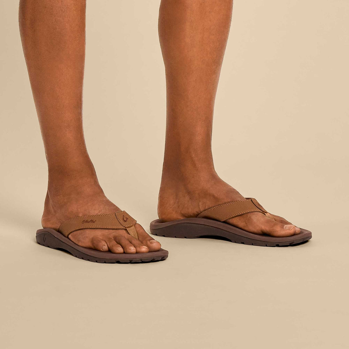 Ohana Men's Beach Sandals - Tan / Dark Java