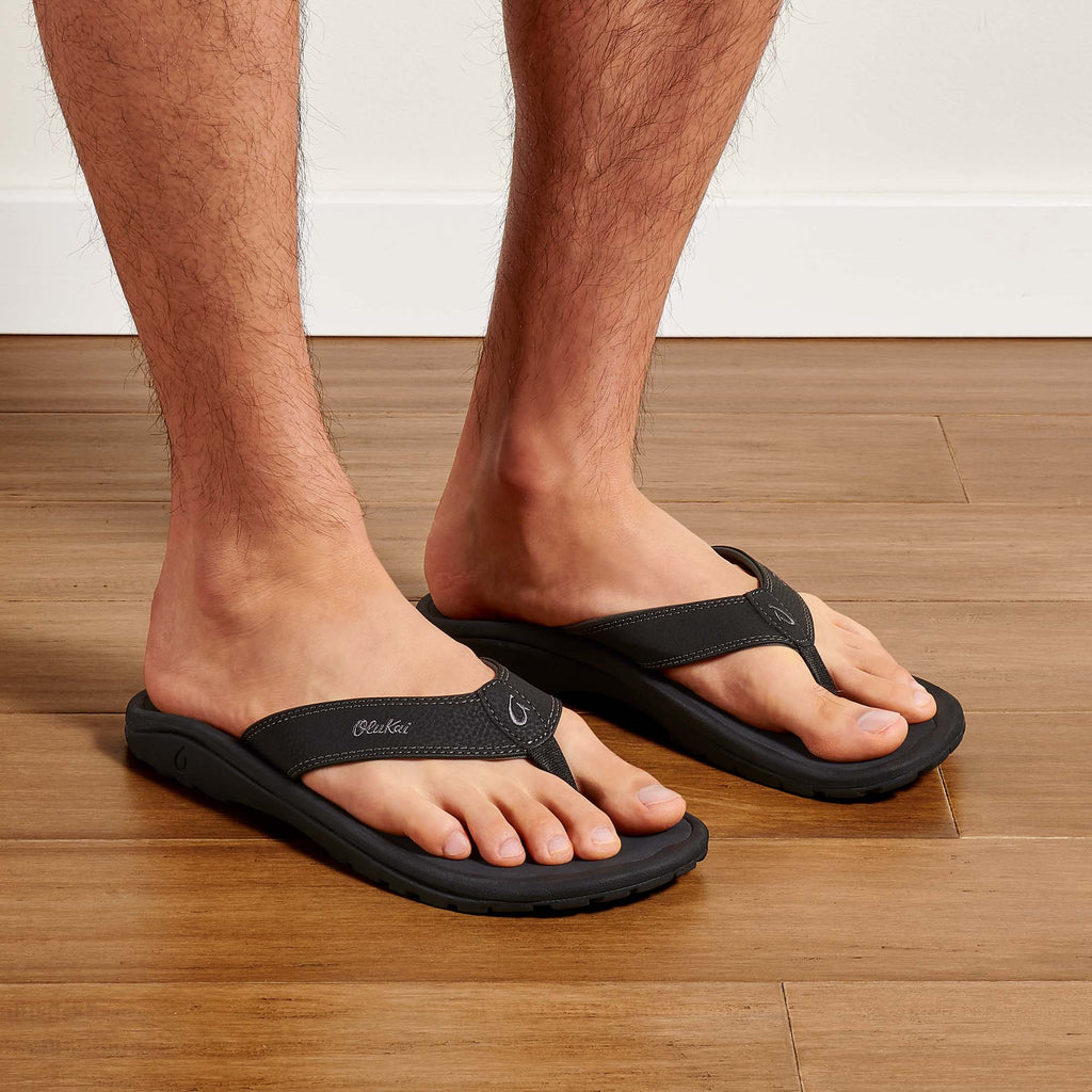 Ohana Men's Beach Sandals - Black / Dark Shadow