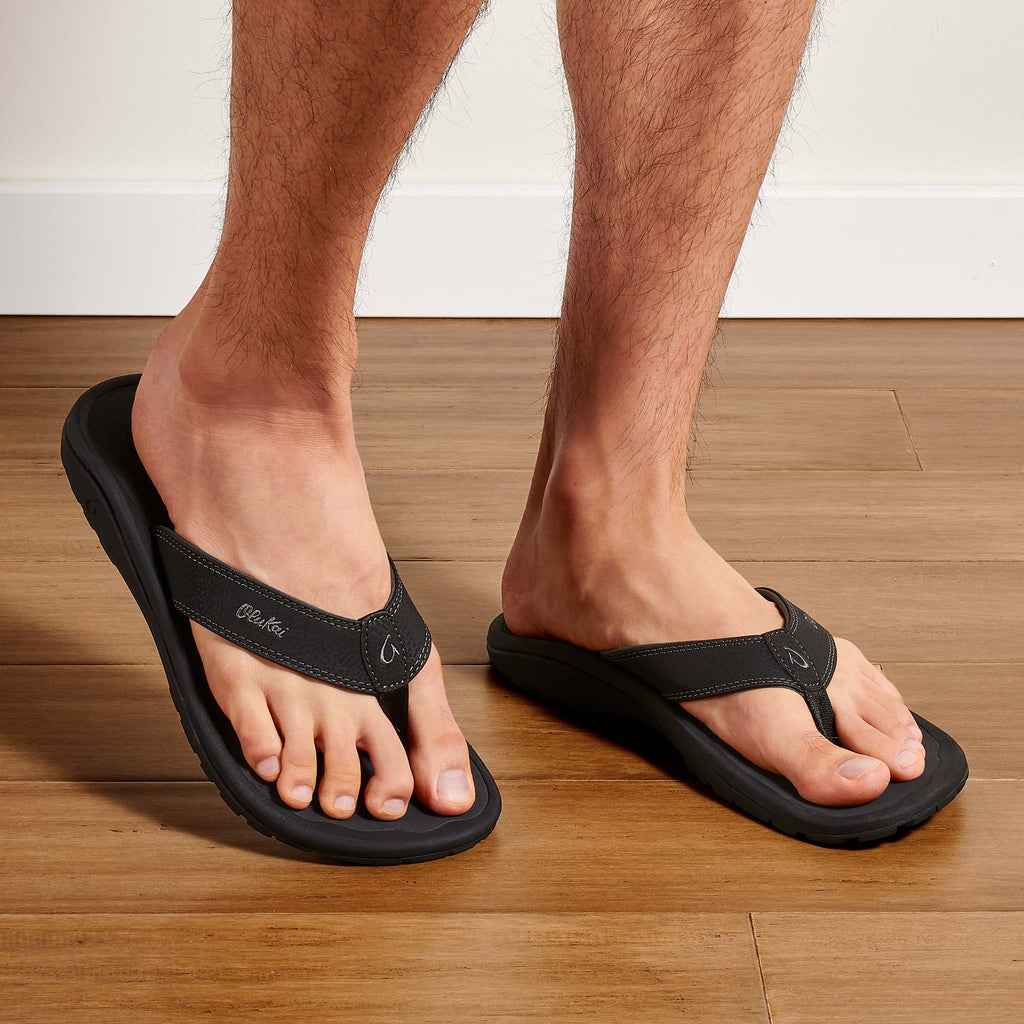 Ohana Men's Beach Sandals - Black / Dark Shadow