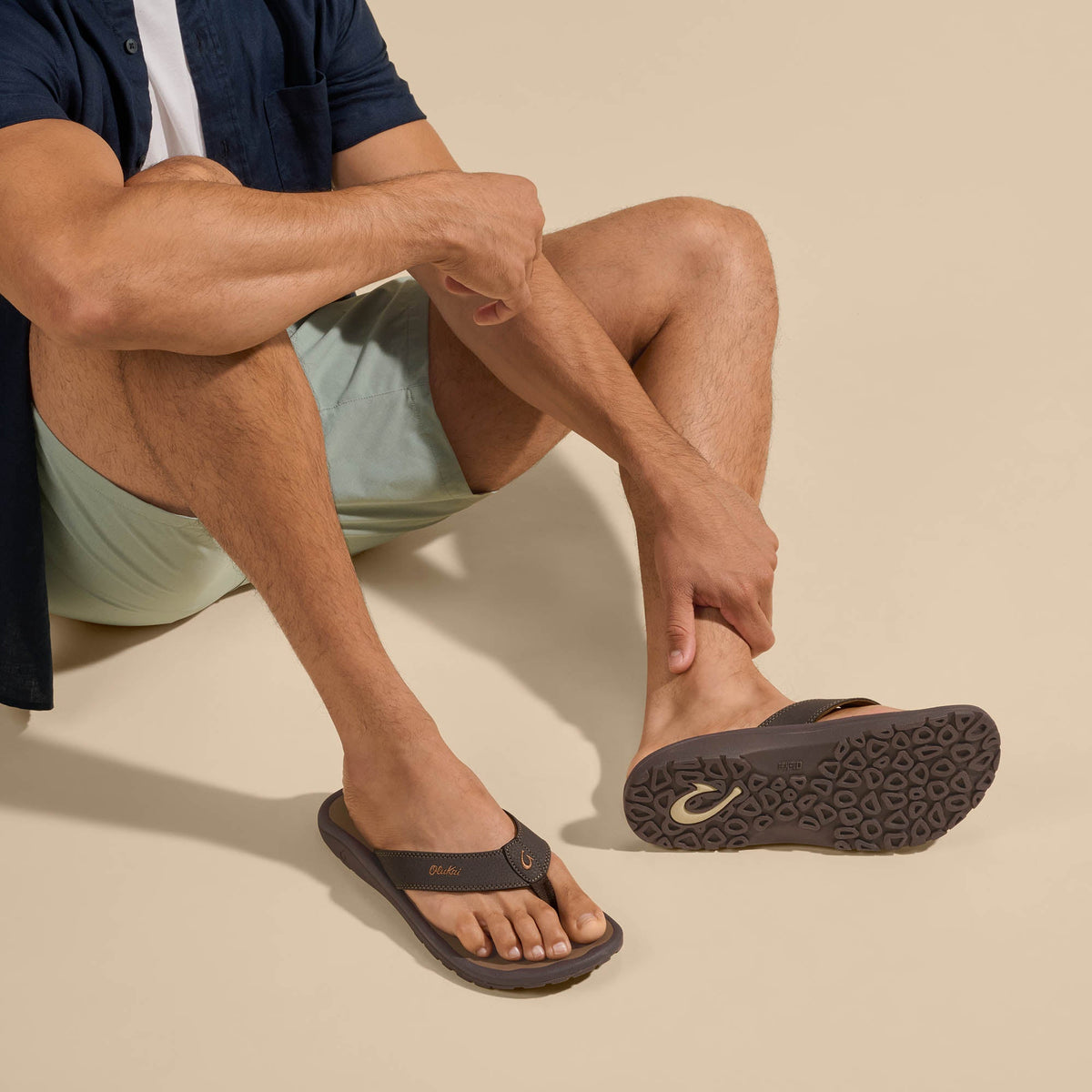Ohana Men's Beach Sandals - Dark Java / Ray