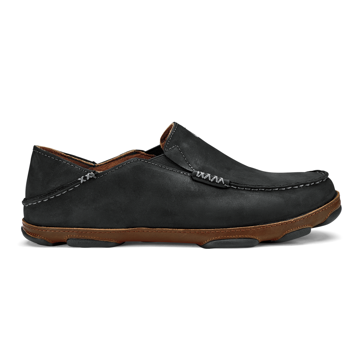 Moloa Men's Leather Slip-On Shoes - Black / Toffee