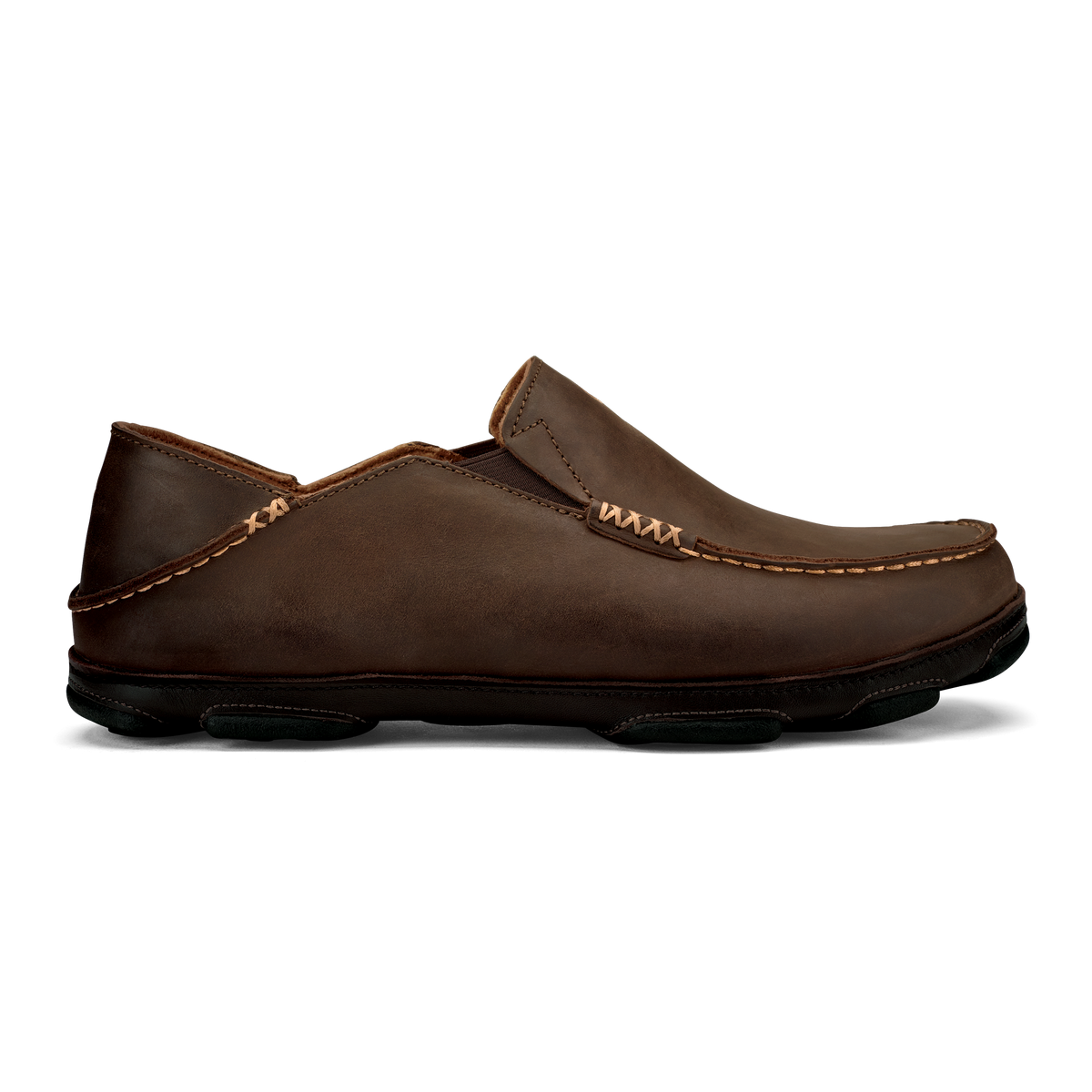 Moloa Men's Leather Slip-On Shoes - Dark Wood / Dark Java