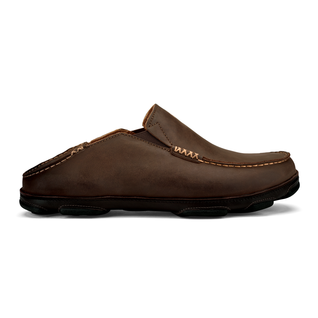 Moloa Men's Leather Slip-On Shoes - Dark Wood / Dark Java