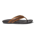 Mea Ola Men's Leather Beach Sandals - Tan / Dark Java