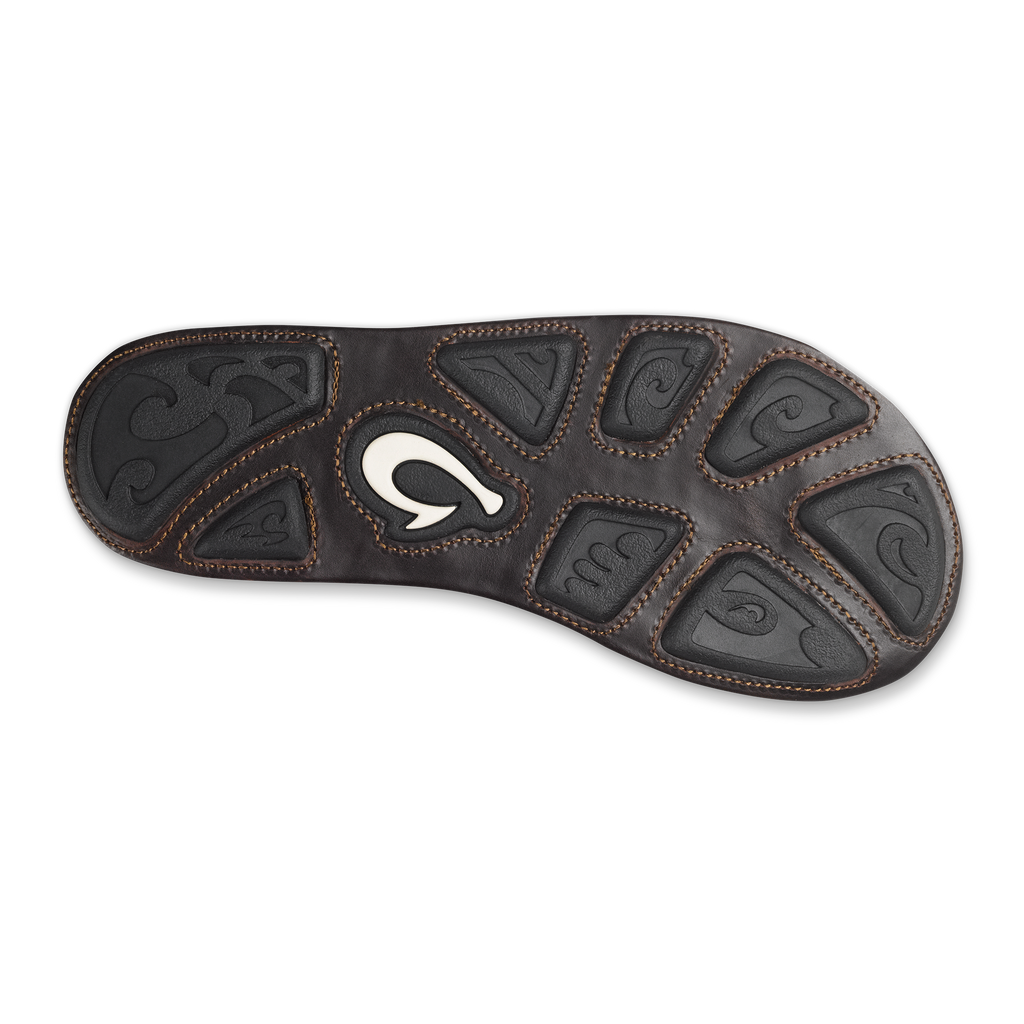 Mea Ola Men's Leather Beach Sandals - Tan / Dark Java