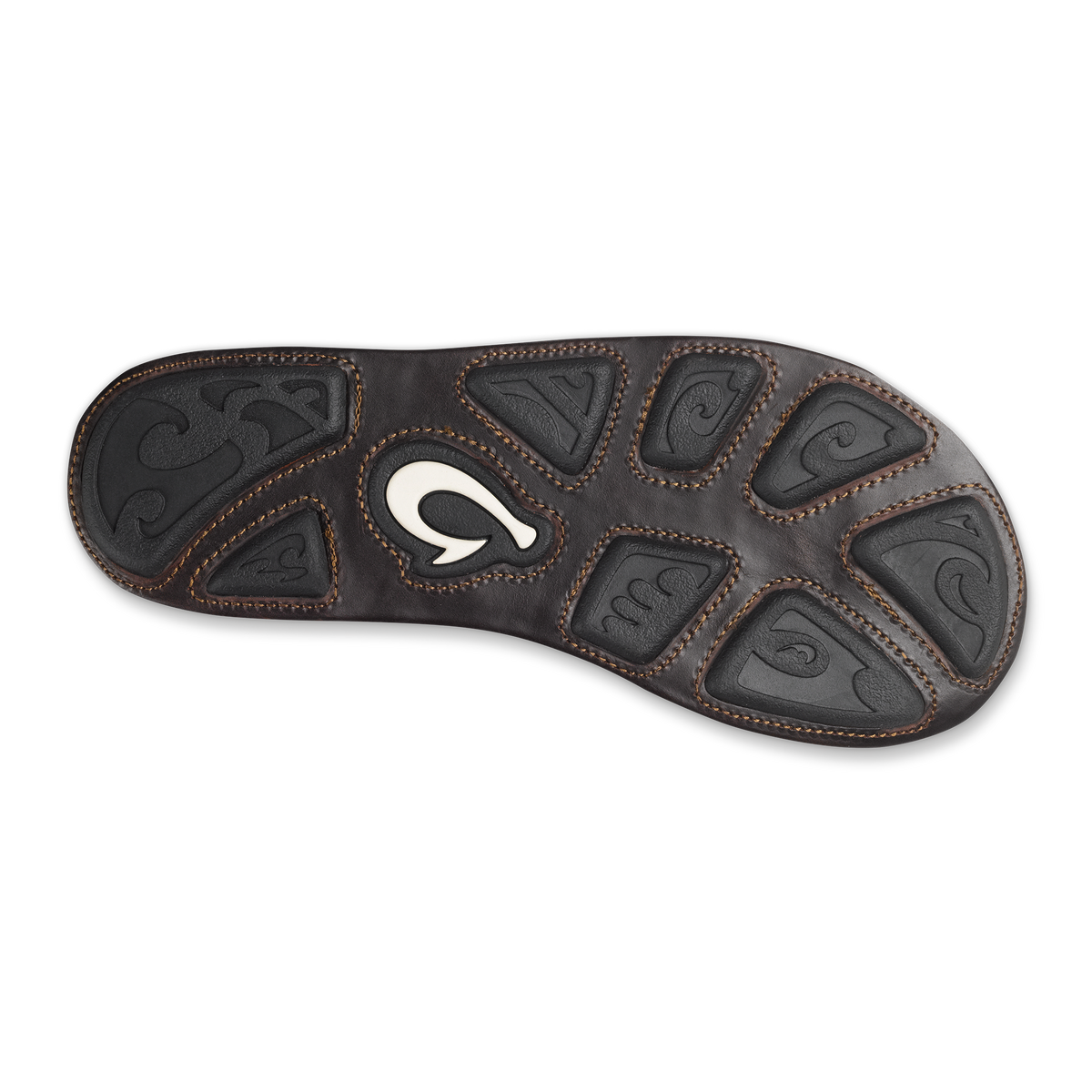 Mea Ola Men's Leather Beach Sandals - Tan / Dark Java