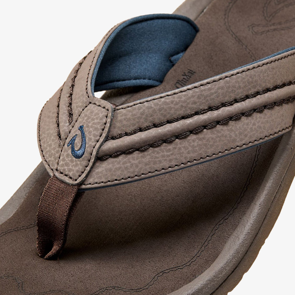 Hokua Men's Beach Sandals - Dark Wood