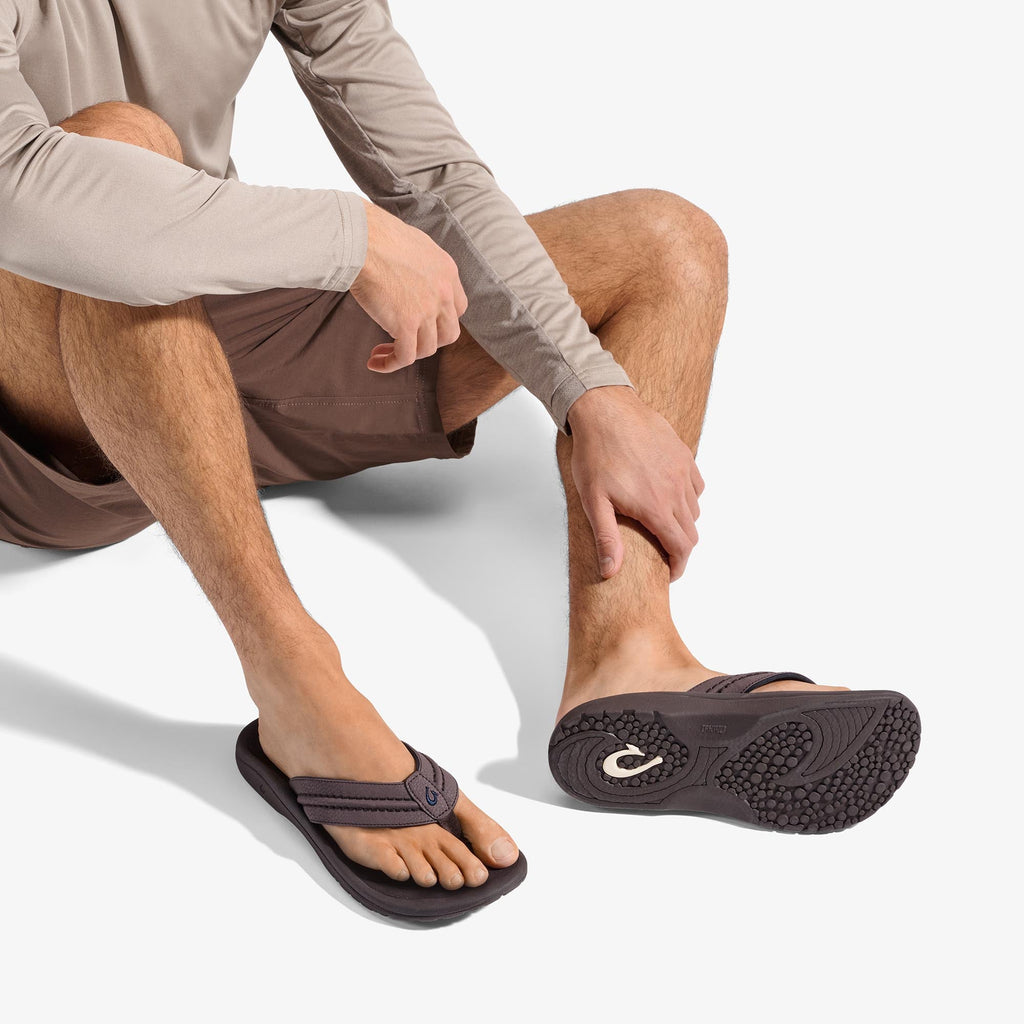 Hokua Men's Beach Sandals - Dark Wood