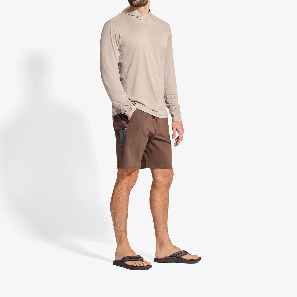 Hokua Men's Beach Sandals - Dark Wood