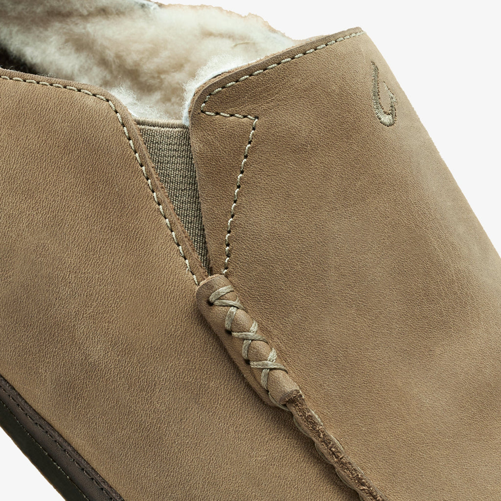 Moloa Men's Leather Slippers - Clay / Dk Java