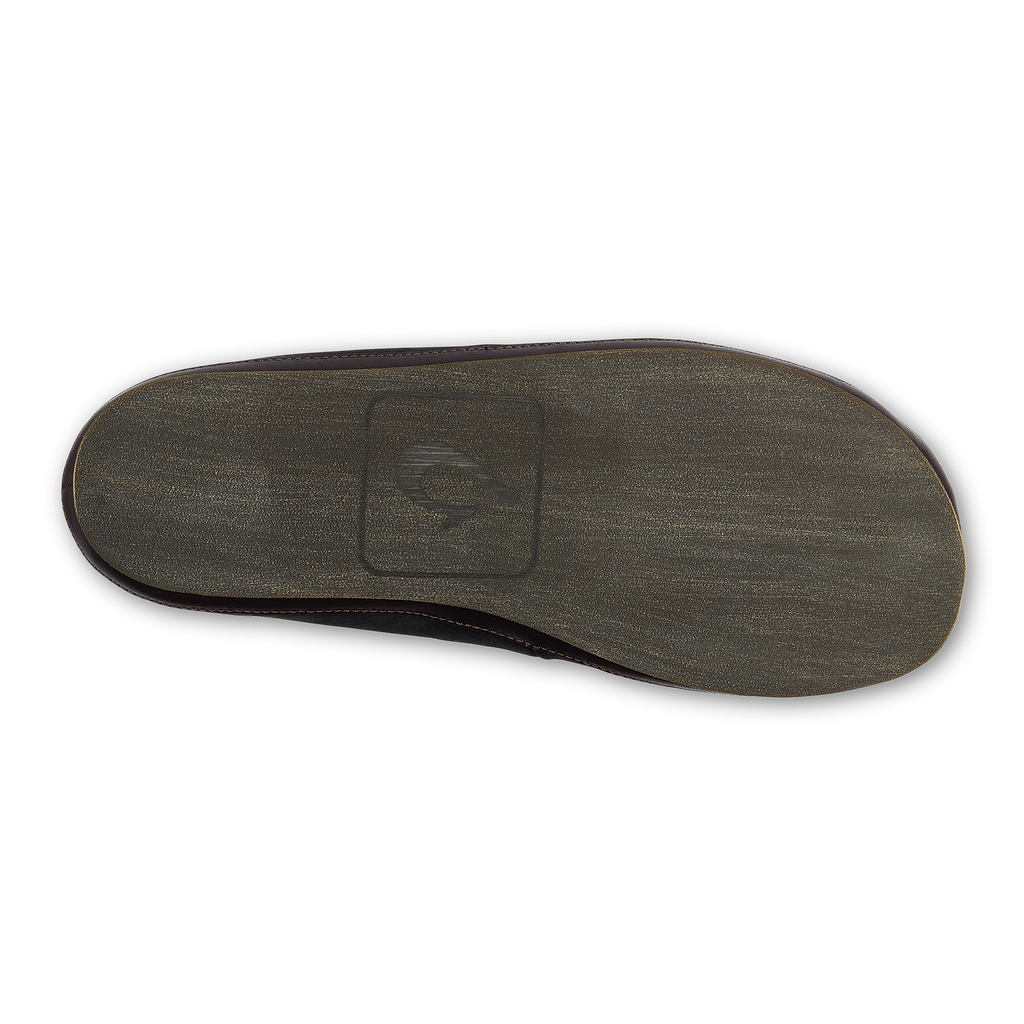 Moloa Men's Leather Slippers - Black / Dk Java