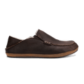 Moloa Men's Leather Slippers - Dark Wood
