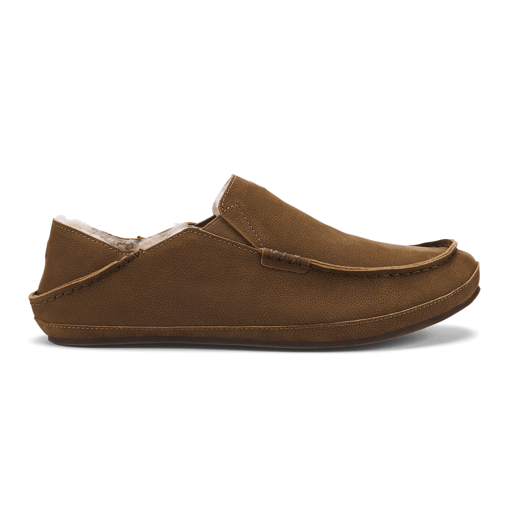 Moloa Men's Leather Slippers - Kona Coffee