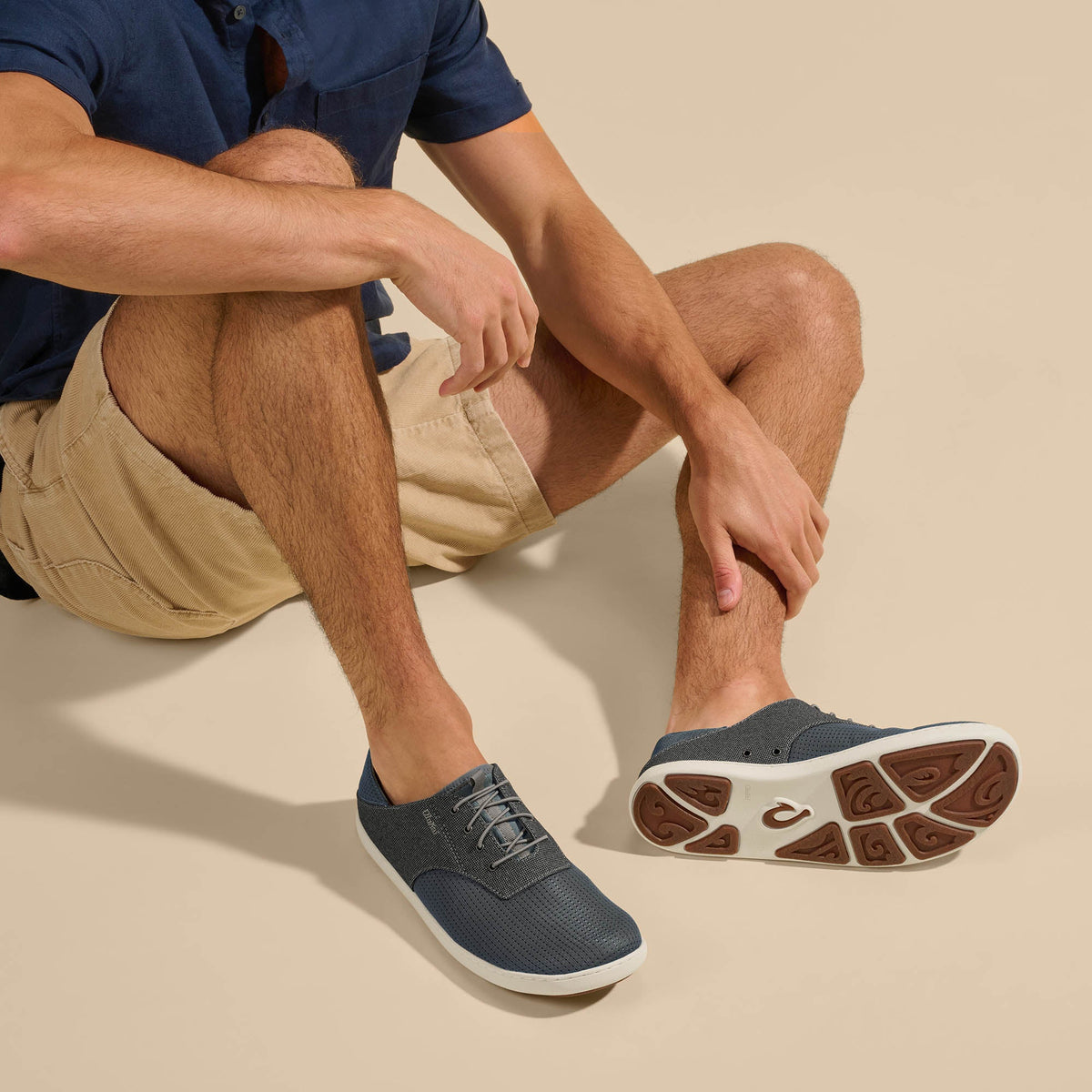 Nohea Moku Men's No Tie Boat Shoes - Charcoal / Clay