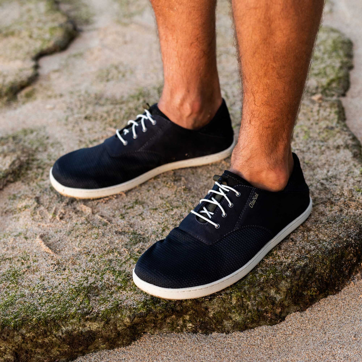 Nohea Moku Men's No Tie Boat Shoes - Black