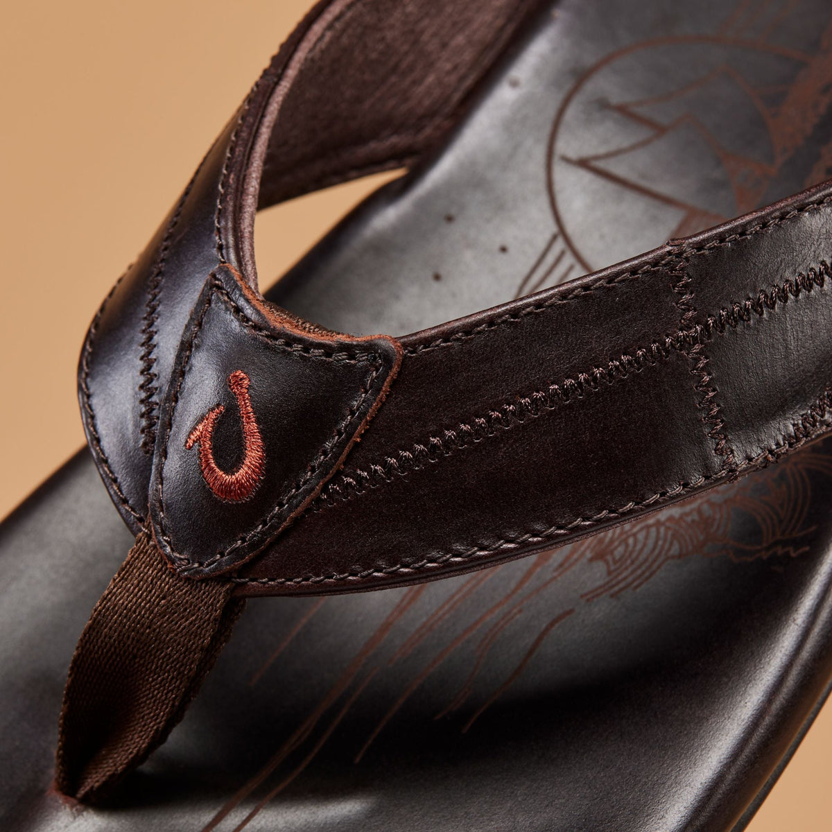 Hokulea Kia Men's Beach Sandals - Dark Wood