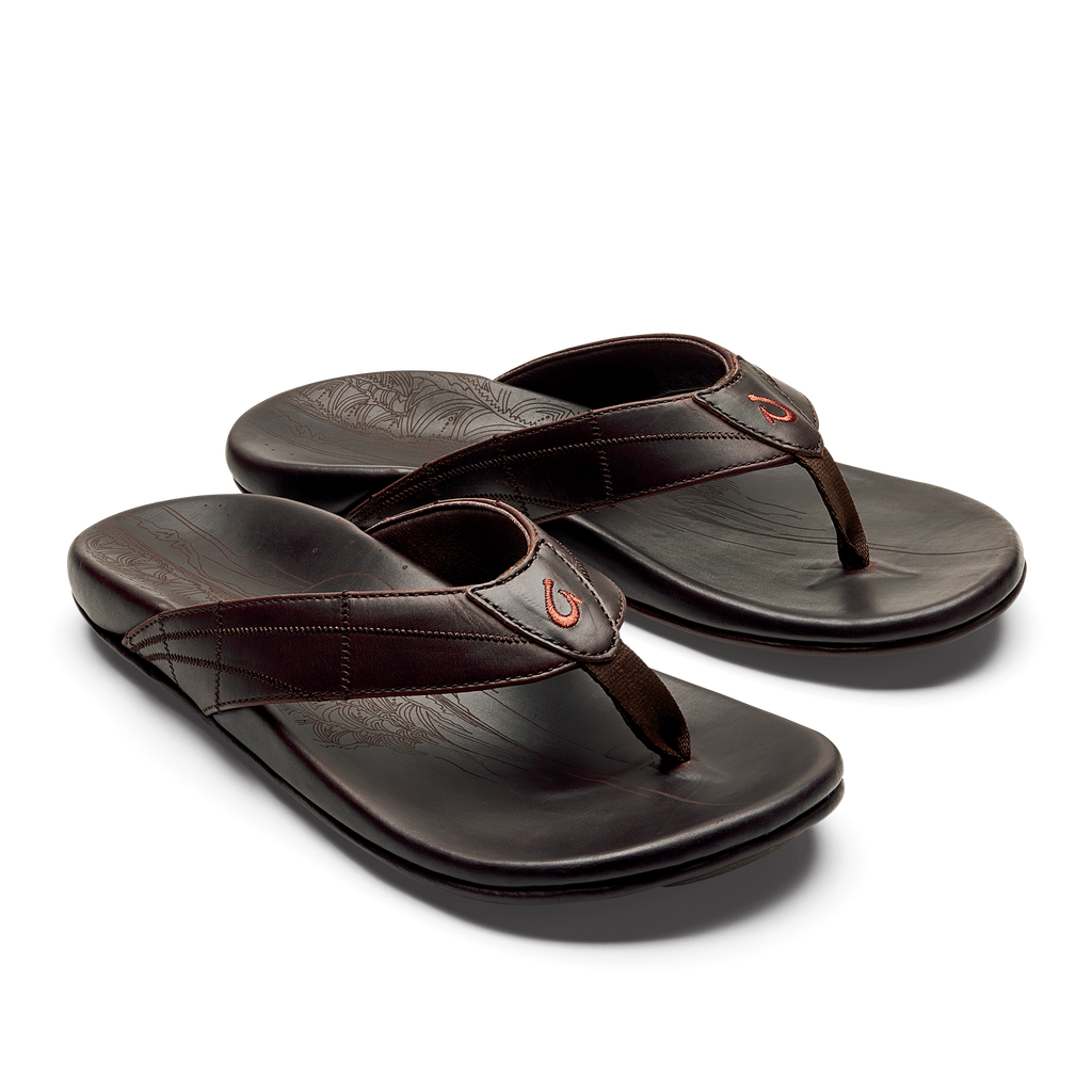 Hokulea Kia Men's Beach Sandals - Dark Wood