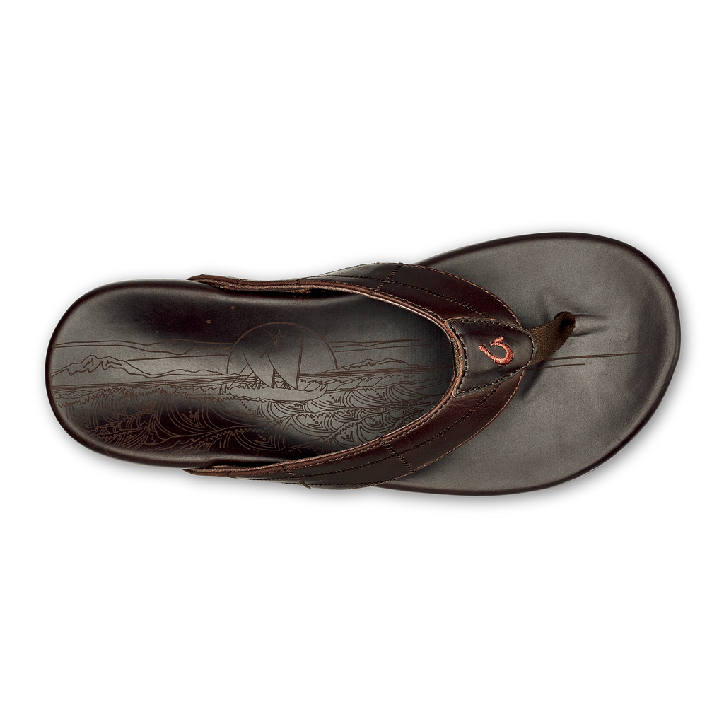 Hokulea Kia Men's Beach Sandals - Dark Wood