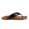 Hikianalia Men's Leather Beach Sandals - Dark Java / Tan