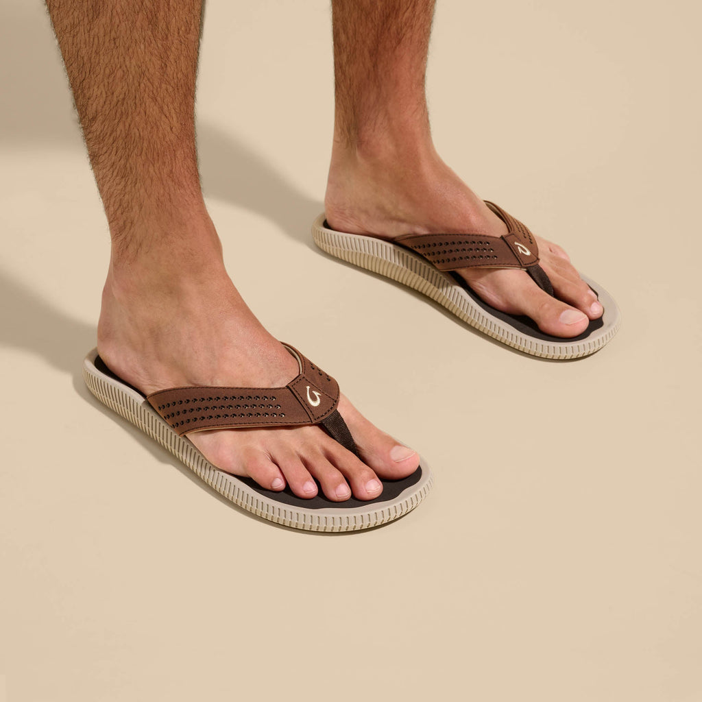 Ulele Men's Beach Sandals - Dark Wood