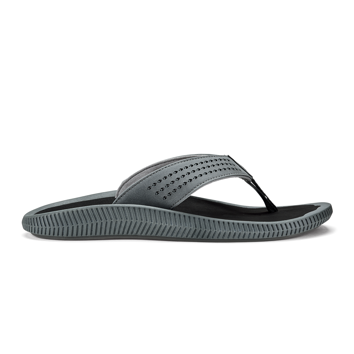 Ulele Men's Beach Sandals - Dark Shadow / Black