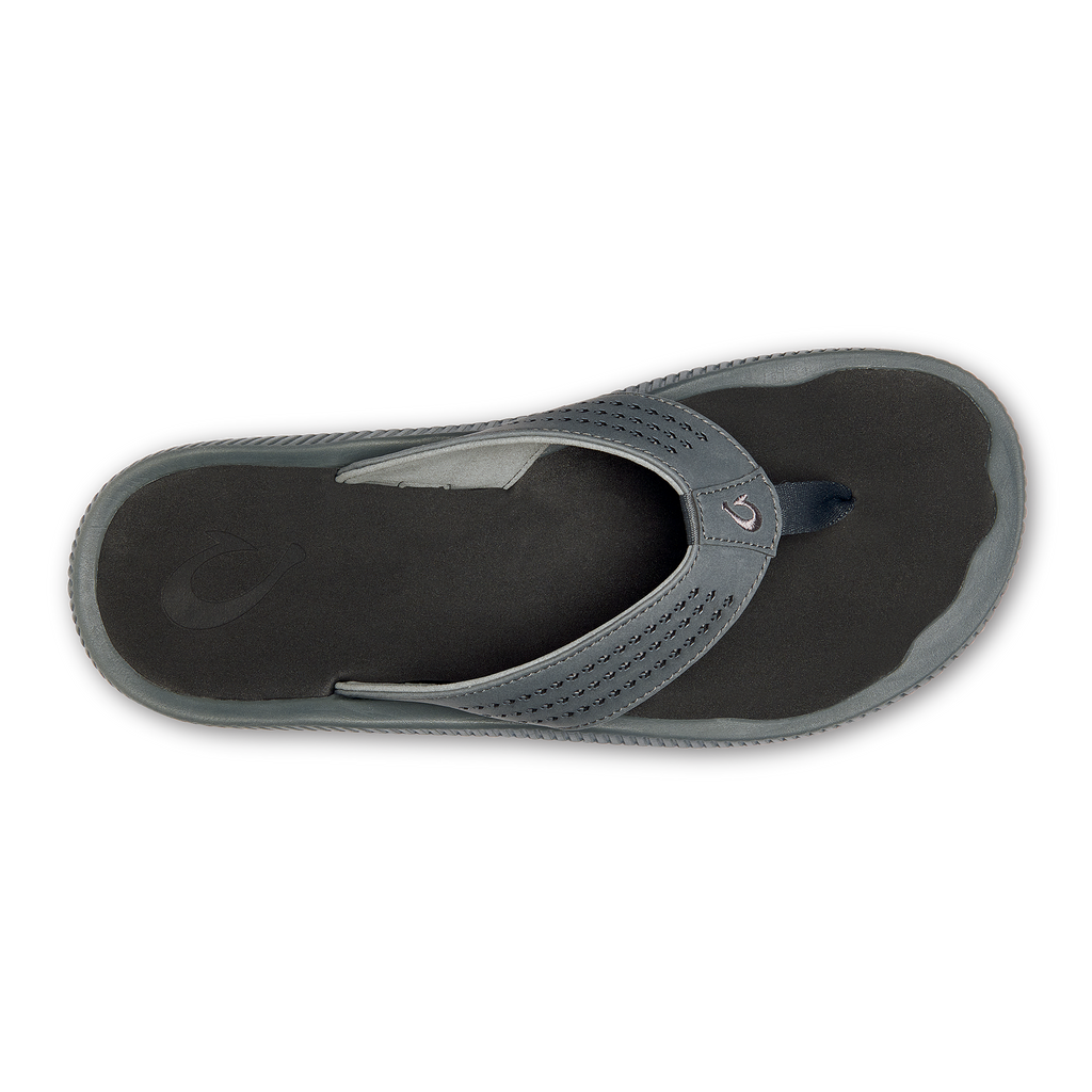 Ulele Men's Beach Sandals - Dark Shadow / Black