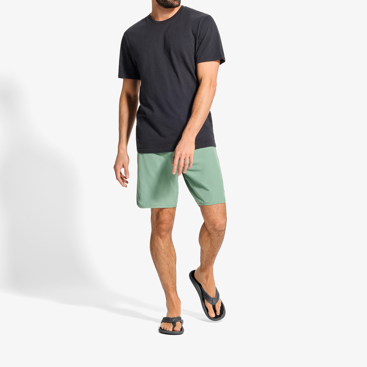 Ulele Men's Beach Sandals - Dark Shadow / Black