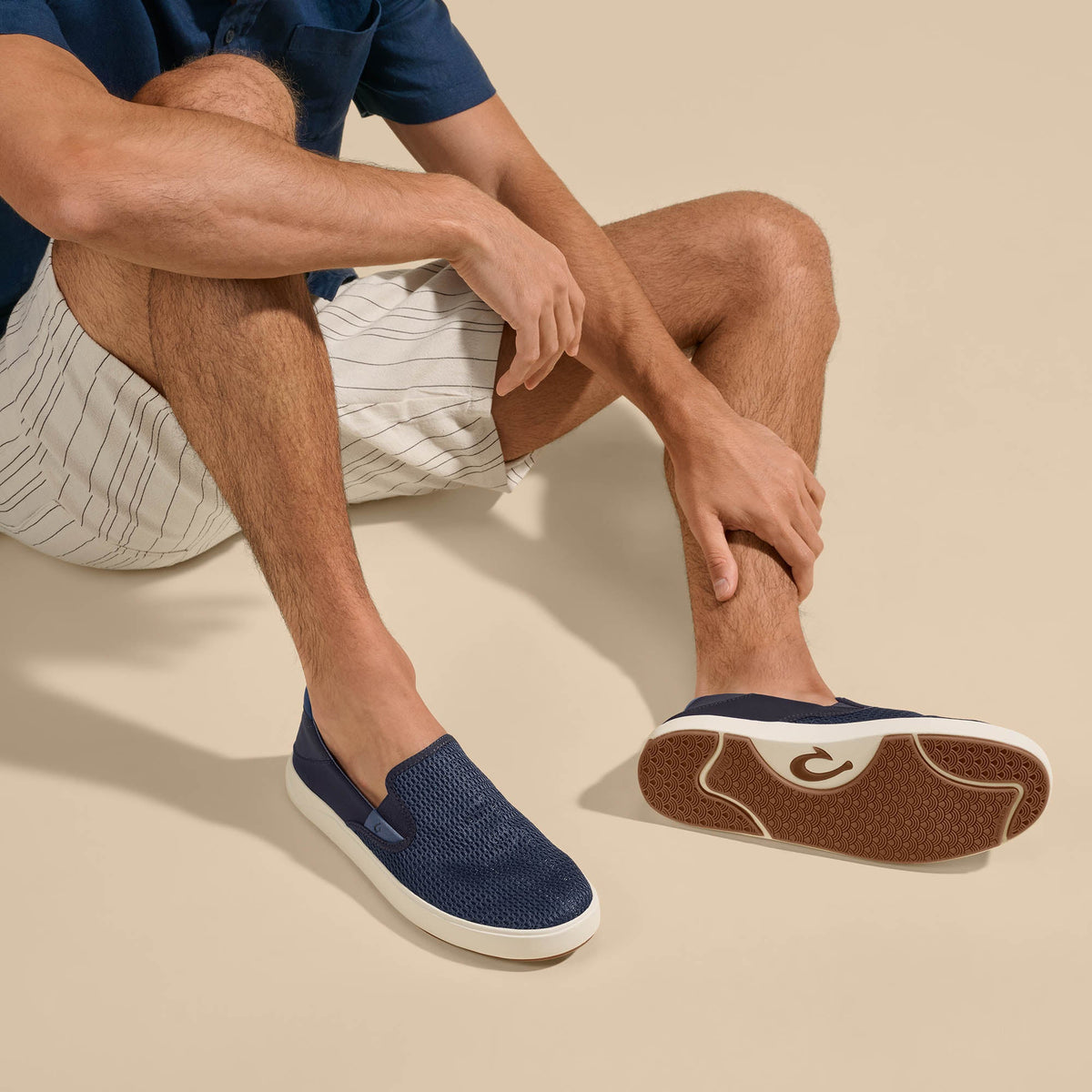 Laeahi Men's Breathable Slip-On Shoes - Blue Depth