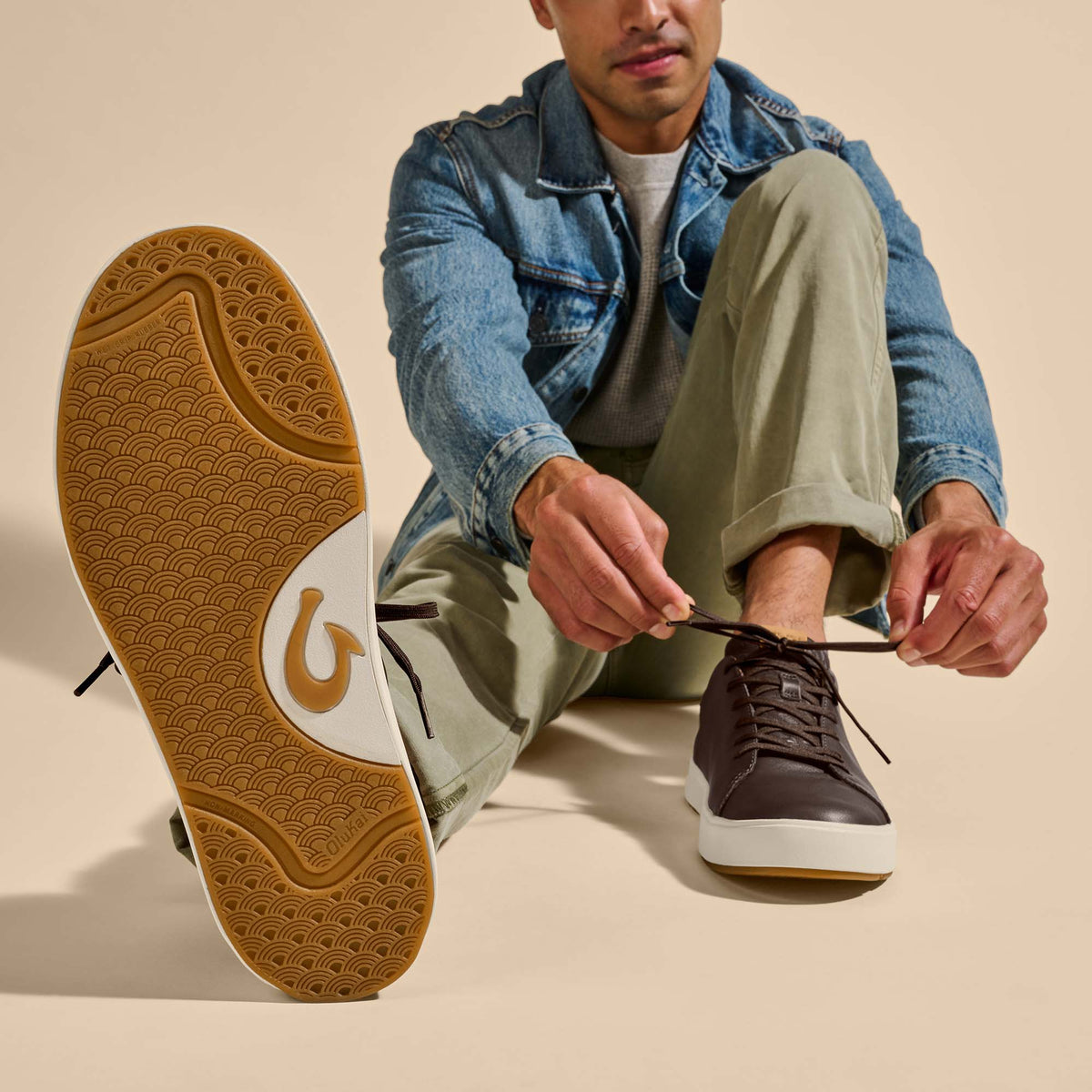 Laeahi Li Ili Men's Leather Sneakers - Dark Java