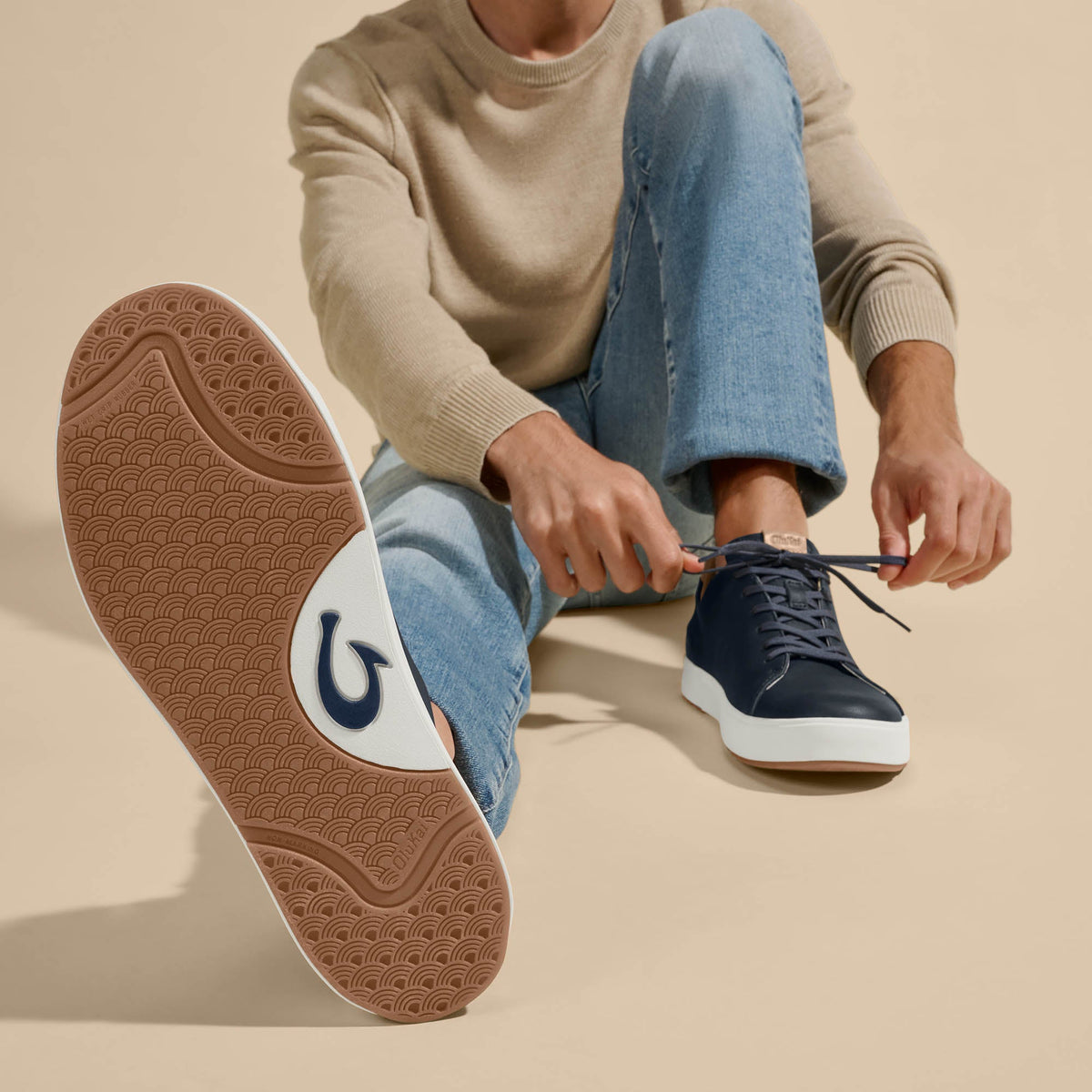 Laeahi Li Ili Men's Leather Sneakers - Trench Blue