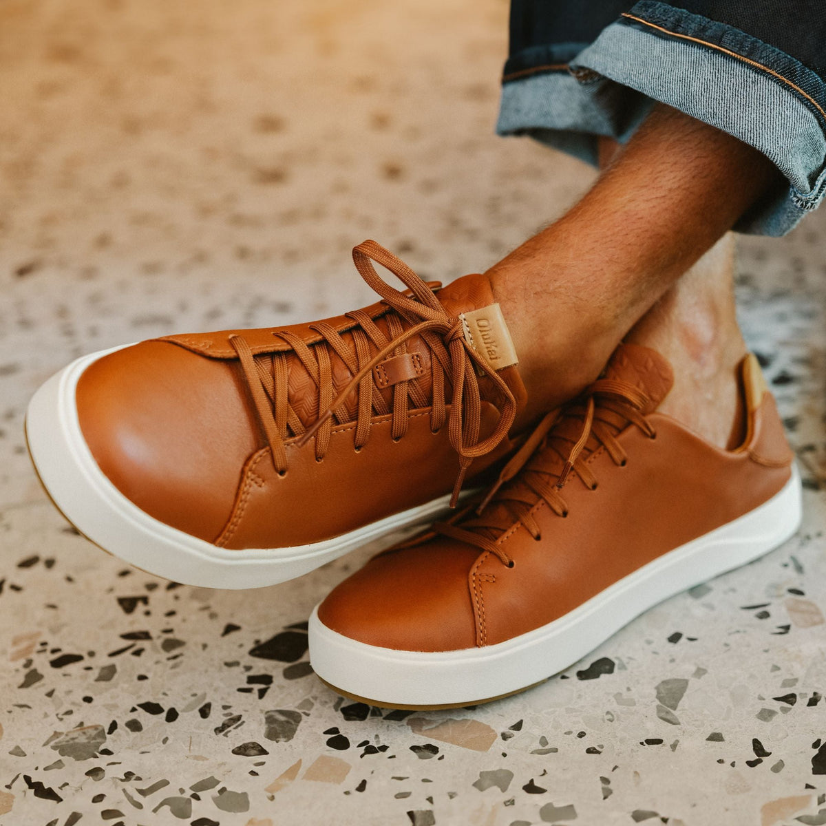 Laeahi Li Ili Men's Leather Sneakers - Kukui Brown