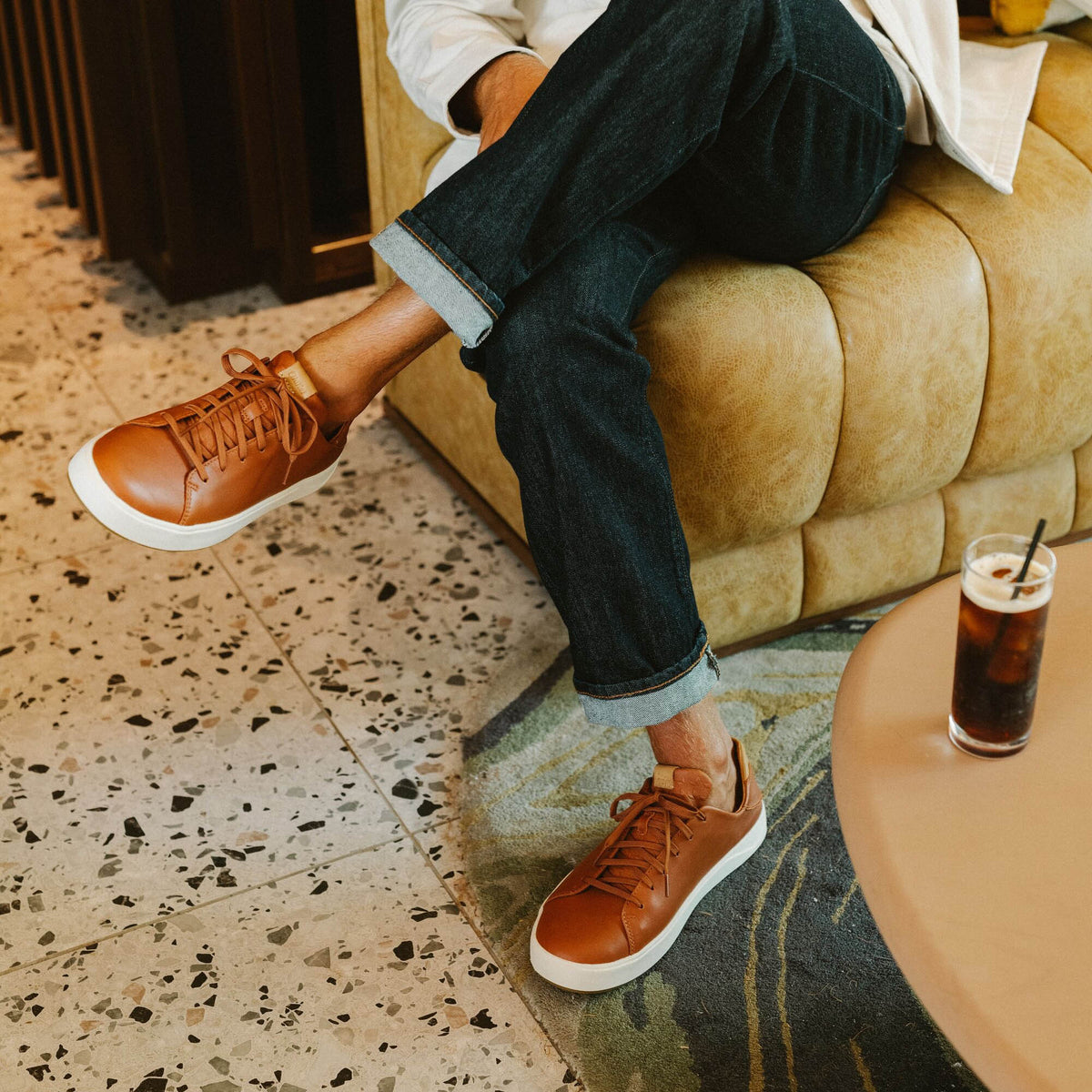 Laeahi Li Ili Men's Leather Sneakers - Kukui Brown