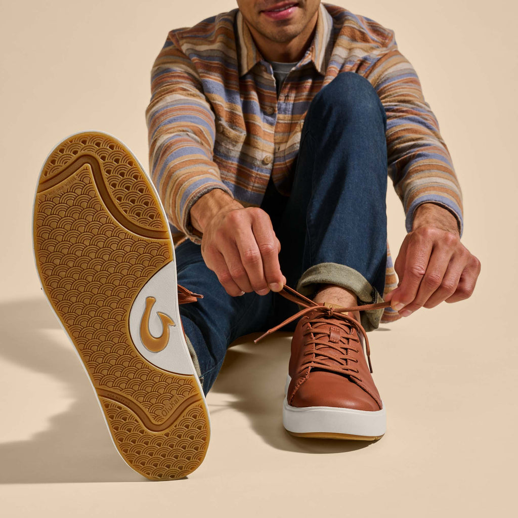 Laeahi Li Ili Men's Leather Sneakers - Kukui Brown