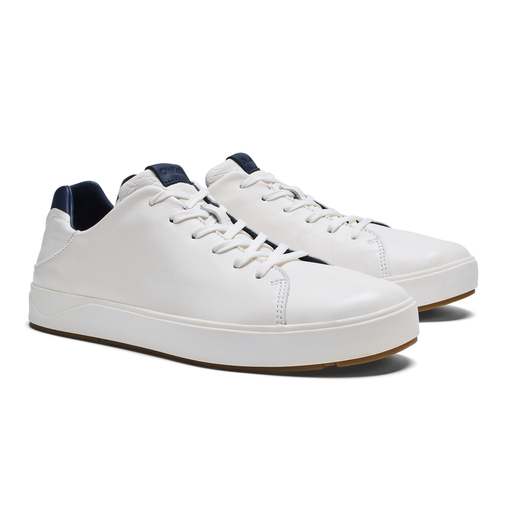 Laeahi Li Ili Men's Leather Sneakers - Bright White / Trench Blue