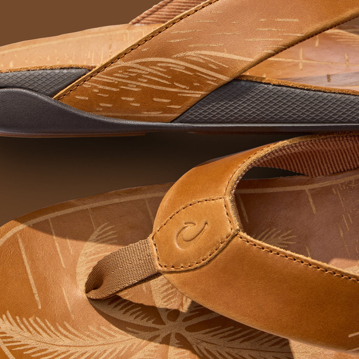 Tuahine Men's Leather Sandals - Fox / Fox