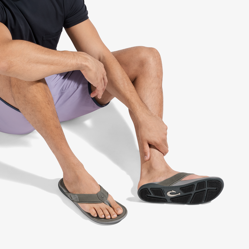 Tuahine Men's Leather Sandals - Stone