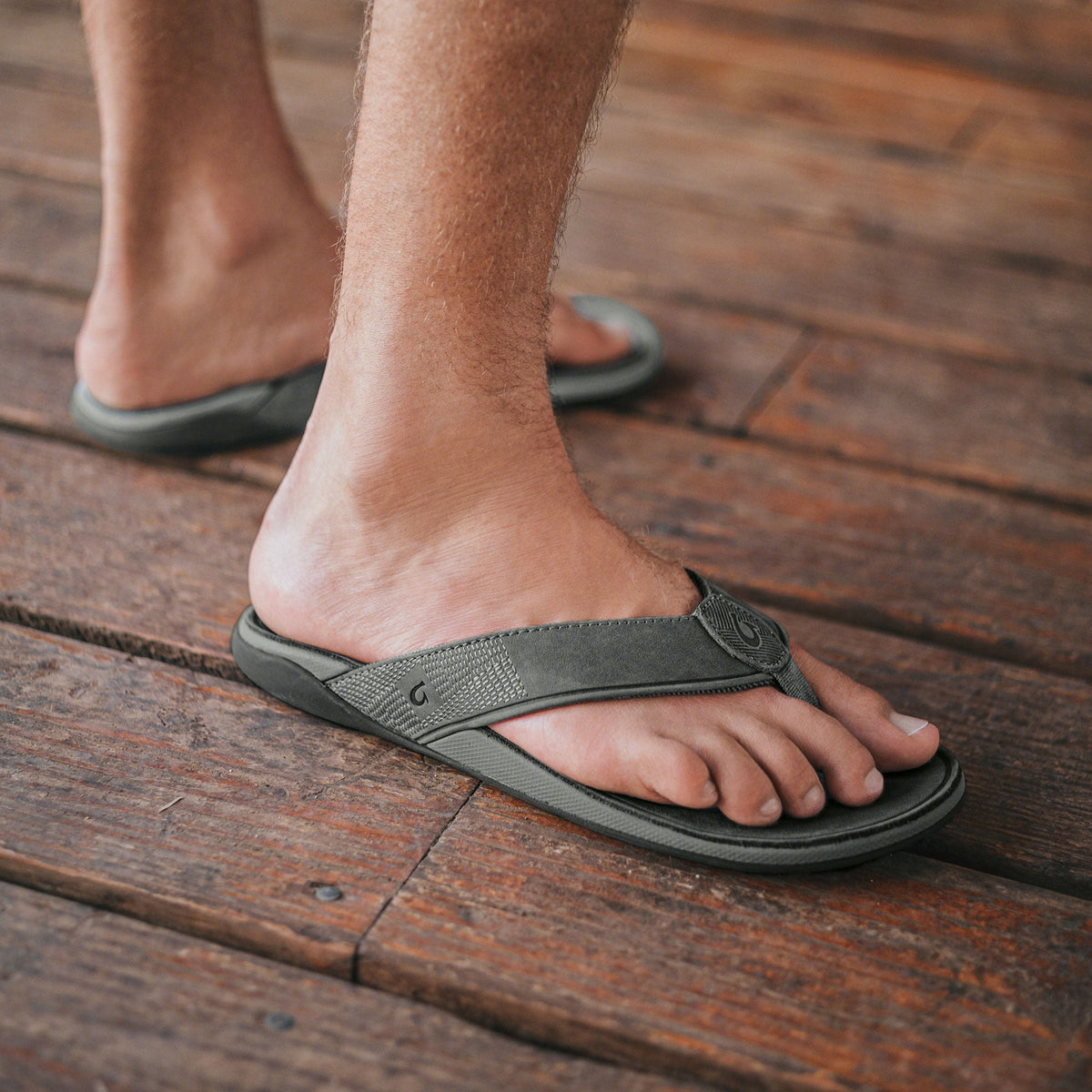 Tuahine Men's Leather Sandals - Stone