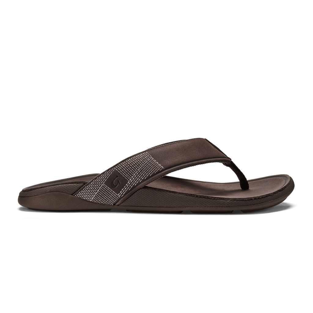 Tuahine Men's Leather Sandals - Dark Wood