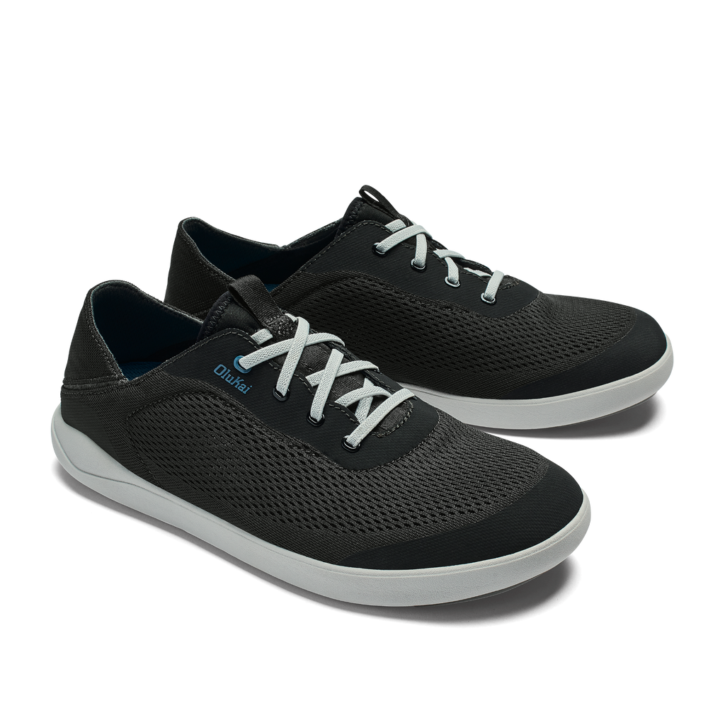 Moku Pae Men's Breathable Boat Shoes - Black / Blue Coral