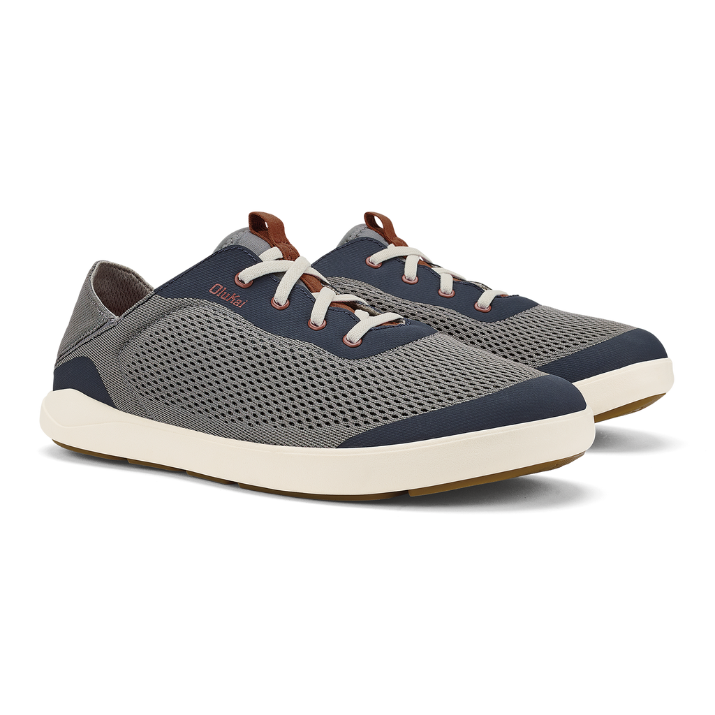 Moku Pae Men's Breathable Boat Shoes - Ash / Trench Blue