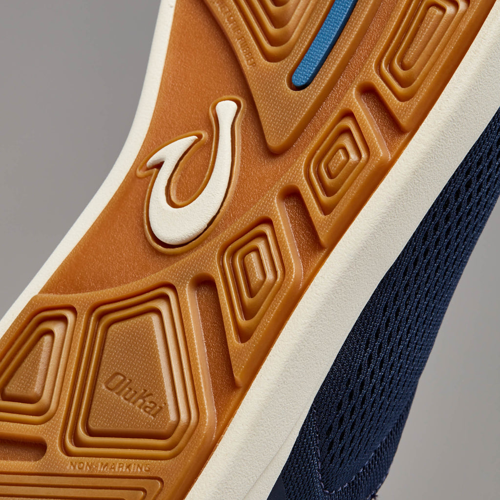 Moku Pae Men's Breathable Boat Shoes - Trench Blue / Off White