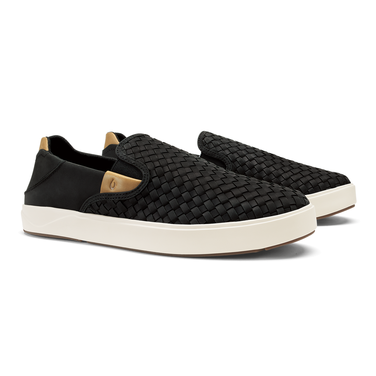 Laeahi Lauhala Men's Woven Leather Shoes - Black / Black